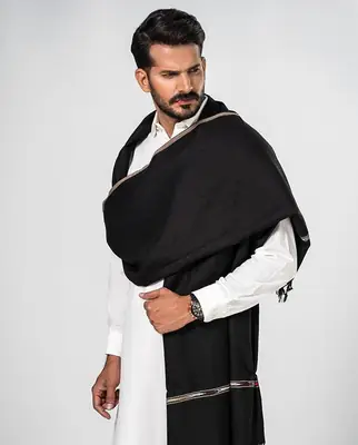 1 Pc Men's Wool Plain Shawl