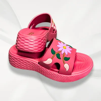 Women's Pink Floral Rexine Slides Comfortable Office Wear thumbnail 3