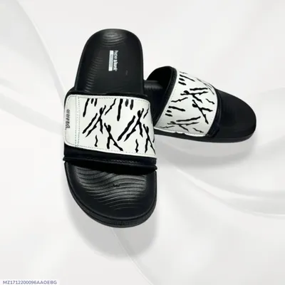 Black Graphic Slide Slippers for Hot Weather thumbnail 5
