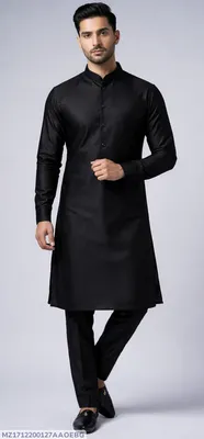 Men's Unstitched Boski Plain Suit Black All Season