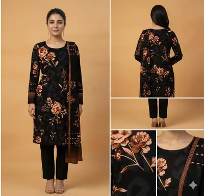 3 Pcs Women's Unstitched Printed Suit