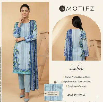 3 Pcs Women's Unstitched Printed Suit