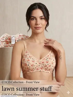 Lawn Printed Summer Season Bra, Comfortable & Lightweight