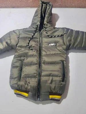 Boy's Quilted Puffer Jacket Grey Winter Warm Lightweight