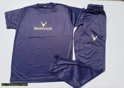 Men Markhor Logo Micro Interlock Track Suit Navy Blue