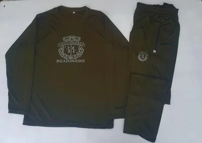 Men Printed Track Suit Micro Interlock Black