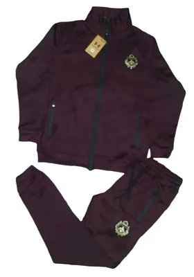 Maroon Fleece Zipper Track Suit for Men Medium to XL