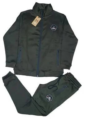 Men Dri Fit Track Suit Black Hooded 2-Piece Set
