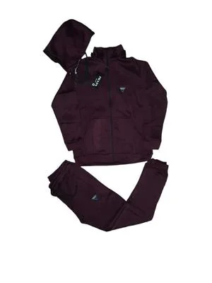 Maroon Dryfit Hoodie Track Suit 2 Pcs Unisex