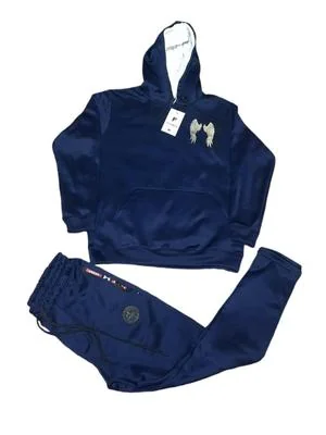 Men Fleece Hoodie Track Suit Navy Blue
