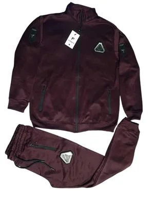 Men Burgundy Dri Fit Track Suit Set M L XL