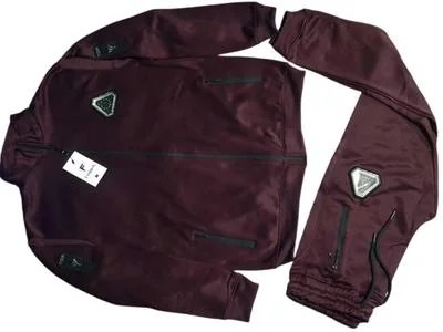 Men's Maroon Dri Fit Track Suit Set with Hooded Zipper thumbnail 3