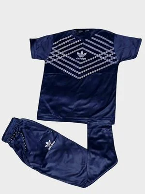 Adidas Printed Track Suit Navy Blue Medium to XL