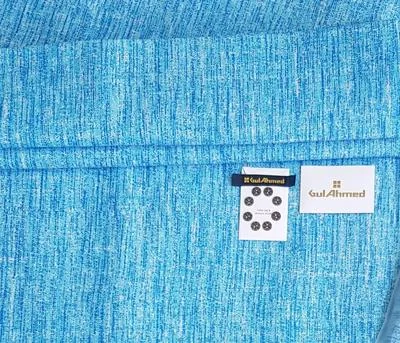 Gul Ahmed Men's Blue Cotton Khaddar Suit Winter Office Casual
