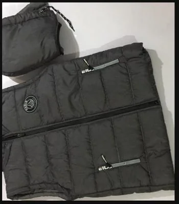 Men's Sleeveless Puffer Jacket Grey Parachute Winter Warm