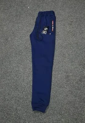 Men Blue Fleece Trousers Stretchable Waistband