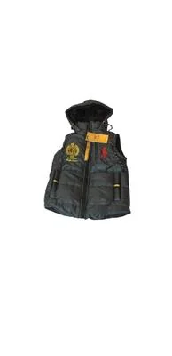 Black Hooded Sleeveless Jacket for Boys 5-10 Years