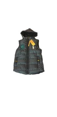 Black Sleeveless Hooded Jacket for Boys 5-10 Years