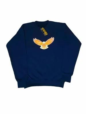 Blue Graphic Sweatshirt Medium Large Fleece