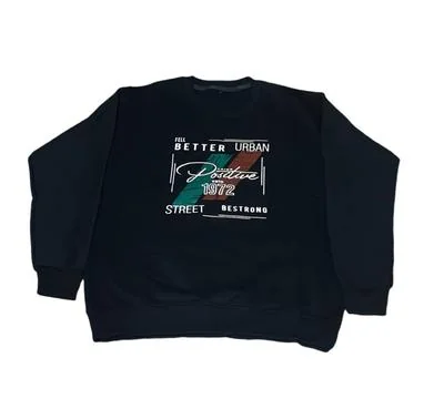 Black Unisex Graphic Sweatshirt Medium Large