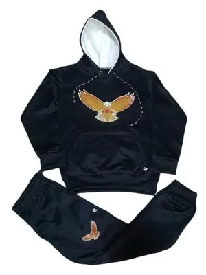 Unisex Fleece Shirt & Trouser Set Black 5-14 Years