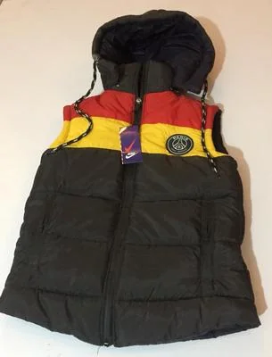 Kids Sleeveless Puffer Jacket Red Yellow Black Hooded