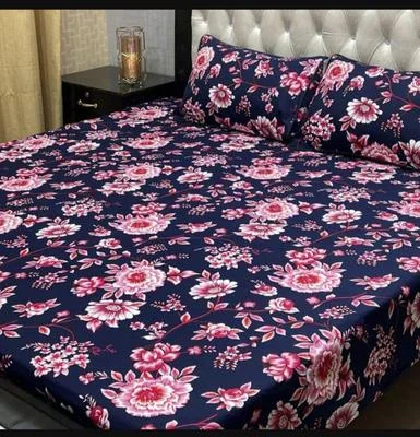 Double Bedsheet Set Floral Print Crystal Cotton 90x97