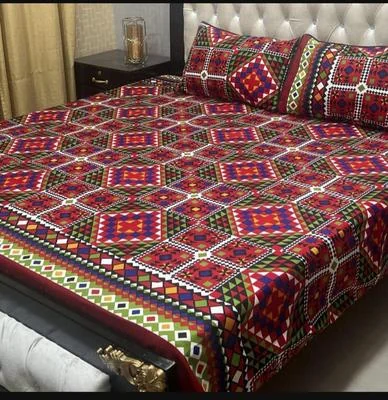 Crystal Cotton Printed Bedsheet Set Double Bed Pakistan
