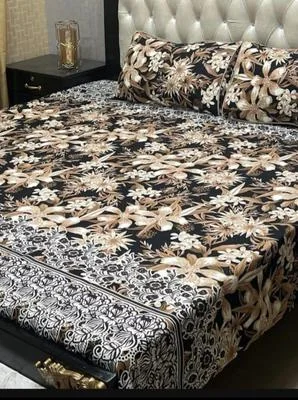 Crystal Cotton Printed Bedsheet Set Double Bed 90x97