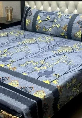 Double Bedsheet Set Crystal Cotton Multicolor Printed 90x97