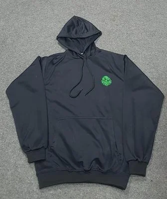 Black Hoodie with Green Emblem Medium to XL