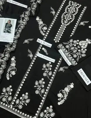 3 Pcs Women's Unstitched Embroidered Suit ALLHAMDULILLAH SUMMER COLLECTION CROOS STITCH thumbnail 2
