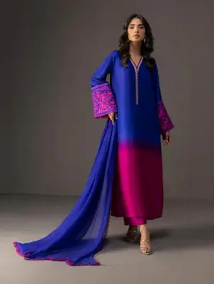 3 Pcs Women's Unstitched Digital Print Suit
