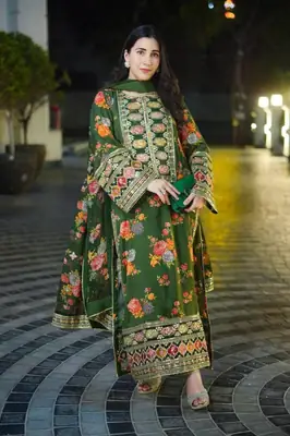 3 Pcs Women's Unstitched Embroidered Suit