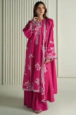3 Pcs Women's Unstitched Embroidered Suit