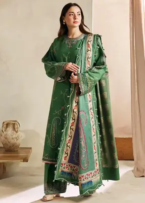 3 Pcs Women's Unstitched Embroidered Suit