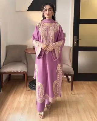 3 Pcs Women's Unstitched Embroidered Suit