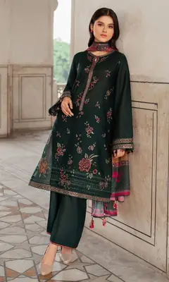 3 Pcs Women's Unstitched Embroidered Suit