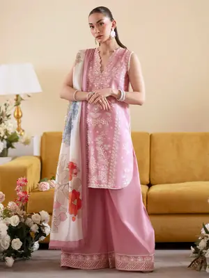3 Pcs Women's Unstitched Embroidered Suit