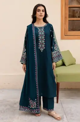 3 Pcs Women's Unstitched Embroidered Suit