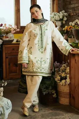 3 Pcs Women's Unstitched Embroidered Suit