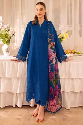 3 Pcs Women's Unstitched Embroidered Suit