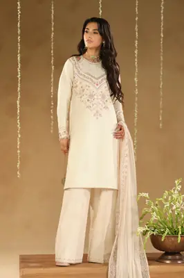 3 Pcs Women's Unstitched Embroidered Suit