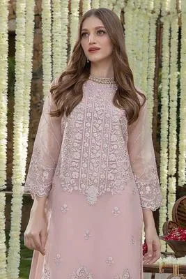 Organza Embroidered 2-Piece Suit for Weddings Party Wear thumbnail 2