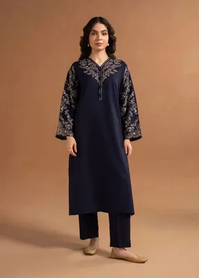 Blue Embroidered Lawn 2-Piece Suit Set for Women thumbnail 2