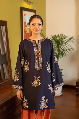 2 Pcs Women's Unstitched Embroidered Suit thumbnail 2