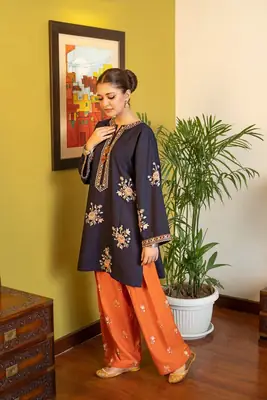 2 Pcs Women's Unstitched Embroidered Suit thumbnail 4