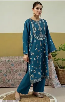 2 Pcs Women's Unstitched Embroidered Suit