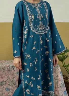 2 Pcs Women's Unstitched Embroidered Suit thumbnail 2