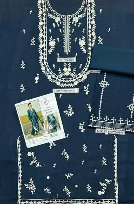 2 Pcs Women's Unstitched Embroidered Suit thumbnail 3